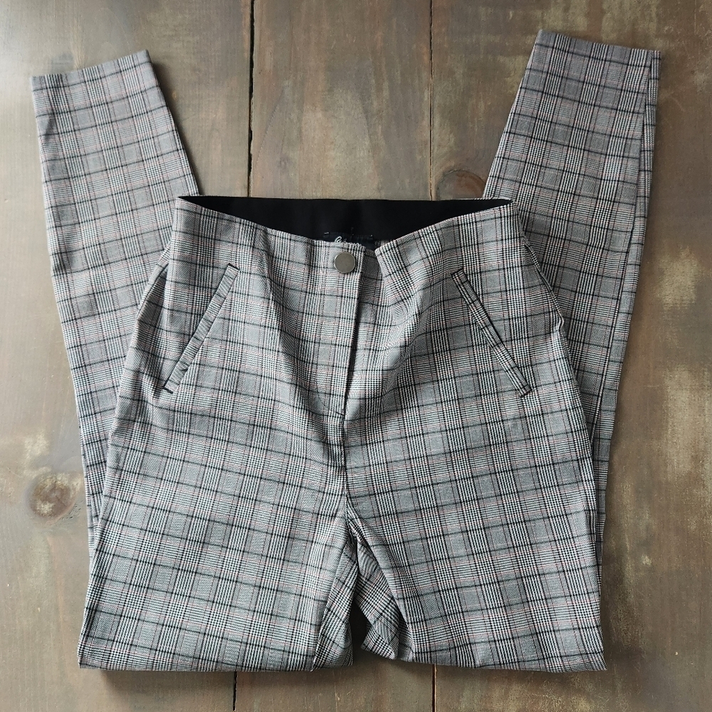 Reitmans Straight Leg Plaid Pull-On Pants – Size 8